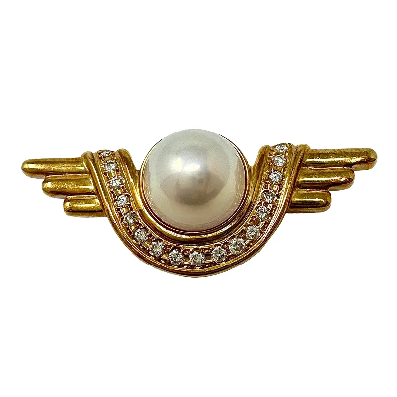 Wakatsuki 18K Gold and Mabe Pearl Pin