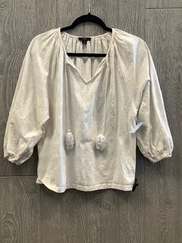 Blouse 3/4 Sleeve By J. Crew In White, Size: S