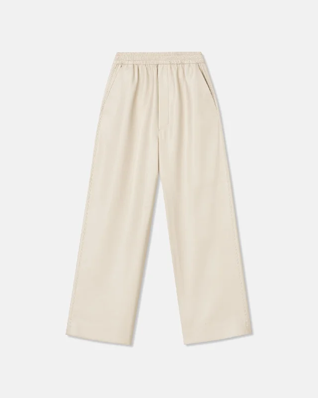 Odessa - Okobor™ Alt-Leather Pants - Creme