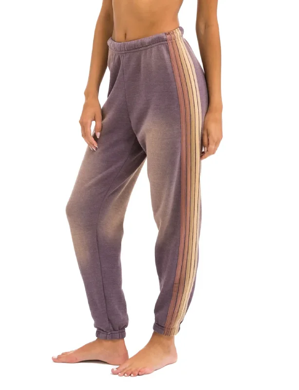 5 Stripe Women's Sweatpants, Faded Mocha