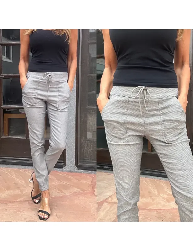 Tali Jogger Pant, Gray Herringbone