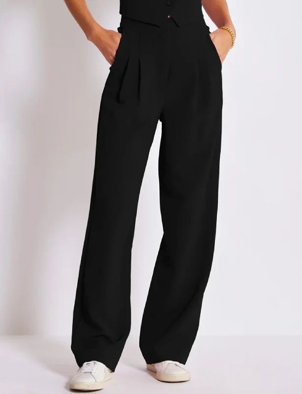 Madison Pleated Pant, Black