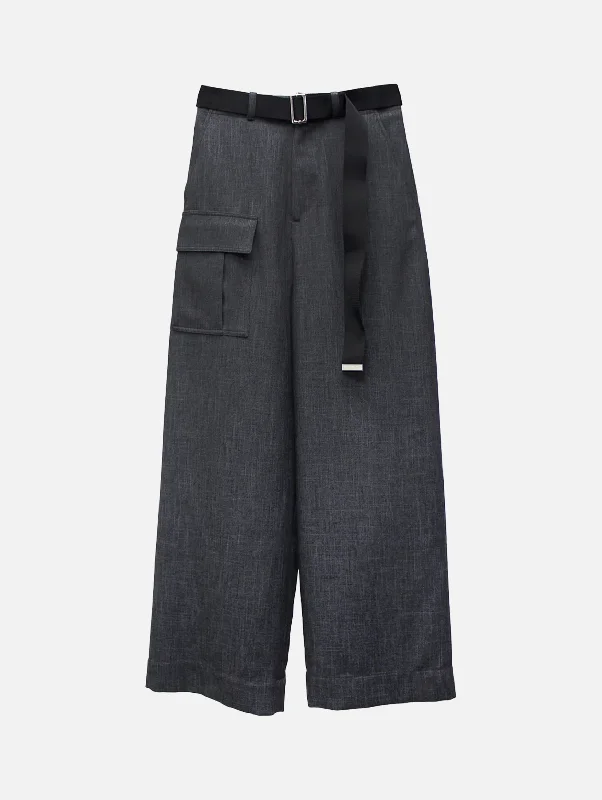 Double Twisted Cargo Pants in Melange Black