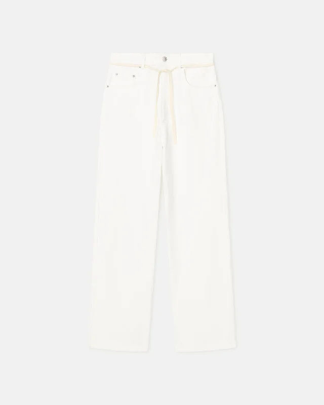 Sato - Belted Denim Pants - Off White