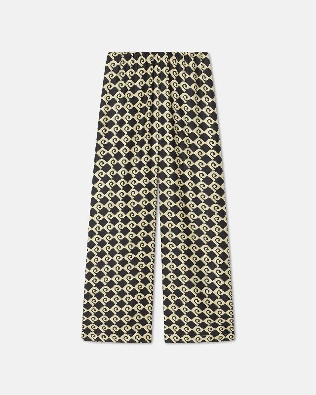 Brenda - Printed Silk-Twill Pants - Diamond Check