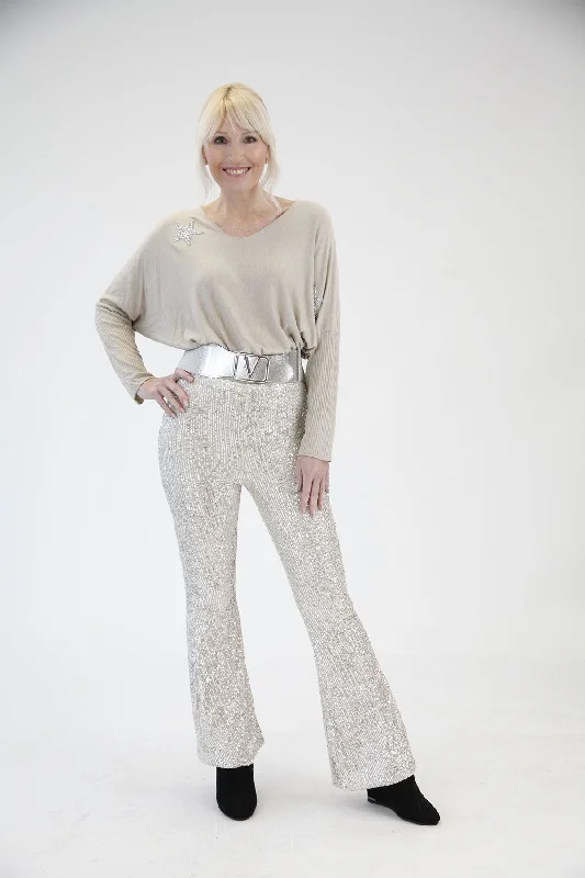 Sassi Sequin Flare Trousers