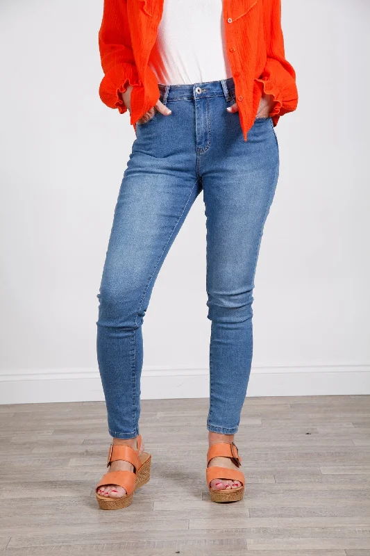 Washed Denim Push Up Skinny Jean