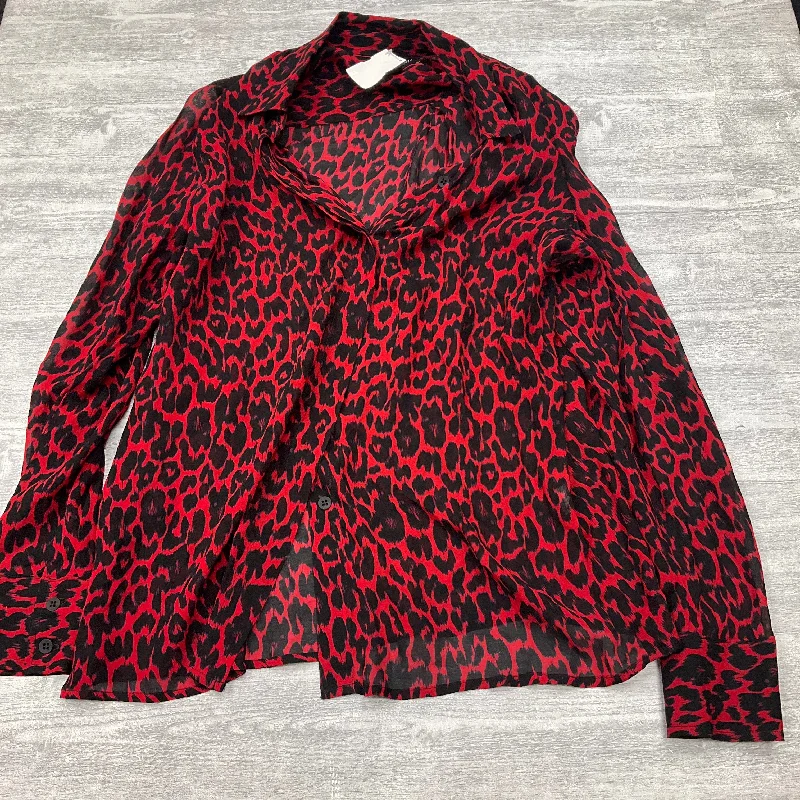 Top Long Sleeve By Cmc In Animal Print, Size: M