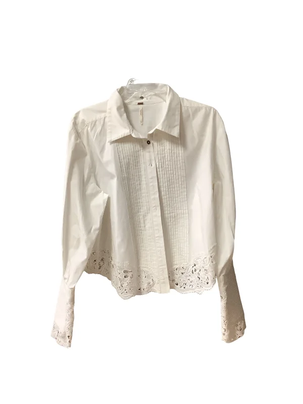 Top Long Sleeve By Free People In White, Size: L